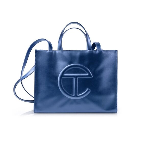 Telfar, Cobalt (Metallic Blue) Medium Shopping Bag, NWT - Picture 8 of 11